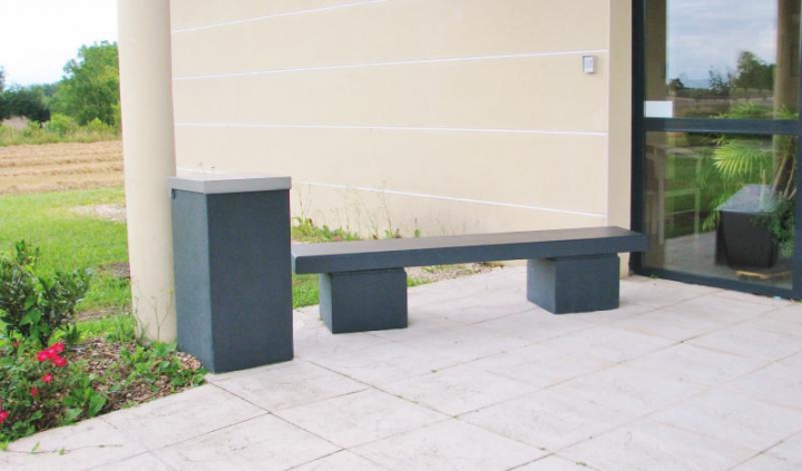 Banquette Athéna béton peint gris anthracite